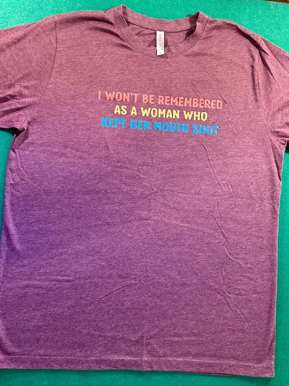 Graphic Tee Size Large Maroon Heather “I Won’t Be Remembered..."
